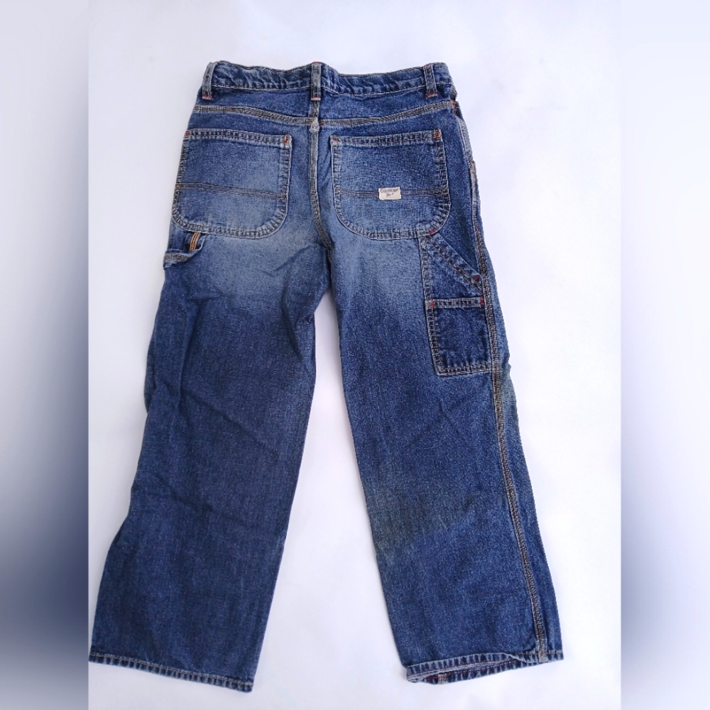 OSHKOSH B'gosh Boys  Husky Size 10 Cargo carpenter Blue Denim Jeans